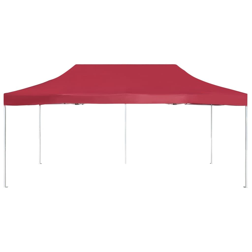 vidaXL Gazebo Pieghevole Classico Elegante Impermeabile Tenda Party Eventi Tendone da Giardino in Lega Alluminio Tessuto Oxfort PVC 4,5x3 m Rosso Vino