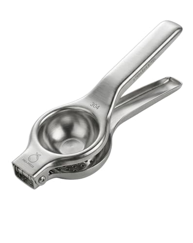 Stainless Steel Lemon Squeezer Heavy Duty SUS304 Manual Citrus Press Juicer Handheld Lemon & Lime Squeezer with Seed Filter Rust-Resistant Kitchen Citrus Juicer Tool