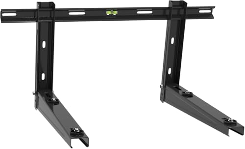Wostore Support mural universel pour climatiseur extérieur 550 mm 9000-36000 BTU jusqu'à 160 kg, console murale pour climatiseur split et pompe à chaleur robuste et stable (noir 550 mm)