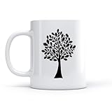 AYUEHBN Tazas de té, café y chocolate caliente Rama de roble, hojas, bellota, hogar natural （11oz/320ml） Para café, avena, té, fácil de limpiar