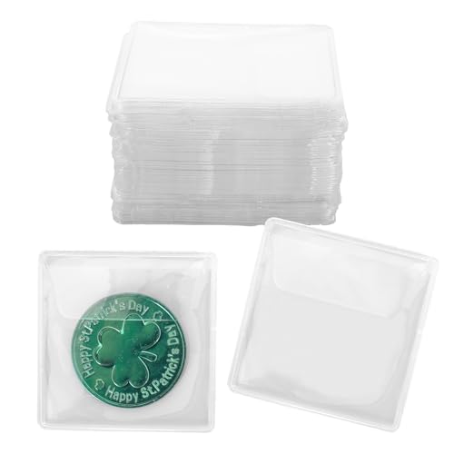 100 PCS Plastic Coin Sleeves, 2.1 Inch PVC Coin Protectors for Collectors, Anti-Oxidation Storage Bags for Coins, Jewelry, and Small Items
