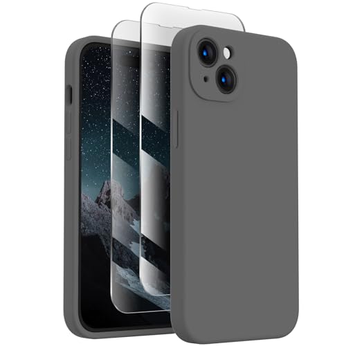 Image of FireNova Designed for iPhone 15 Case, Silicone Upgraded [Camera Protection] Phone Case, Soft Anti-Scratch Microfiber Lining Inside, 6.1 inch, Space Gray