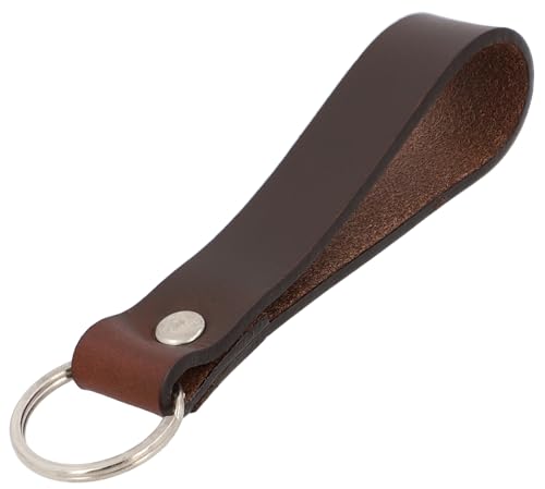 Gusti Schlüsselanhänger Leder - Shelton Schlüsselband Lederanhänger gravierbar Braun Leder