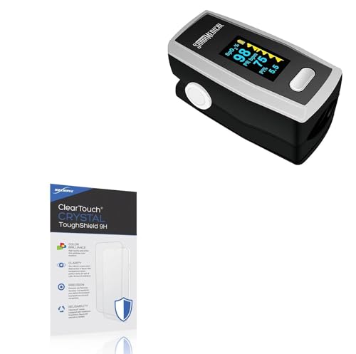 BoxWave Screen Protector Compatible with Santa Medical Generation 2 Fingertip Pulse Oximeter - ClearTouch Crystal ToughShield 9H (2-Pack), Clear 9H Tough Flexible Film Screen Protector