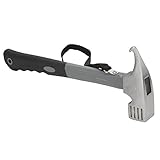 BOROCO Martillo para Acampar de Servicio Pesado Martillo multifunción portátil para Tienda de campaña con Extractor Cable de conexión para Exteriores Negro
