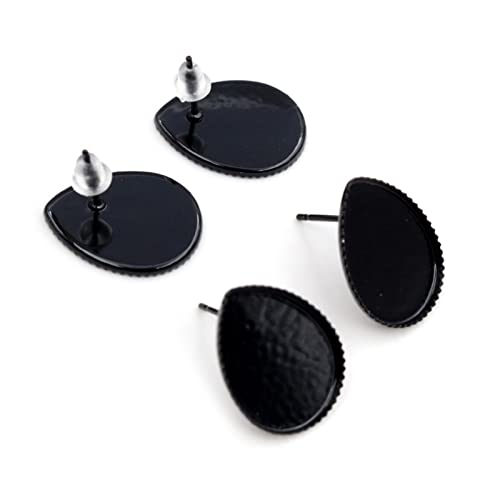 Base de boucle d'oreille DIY bronze et noir pour cabochons 18x25mm