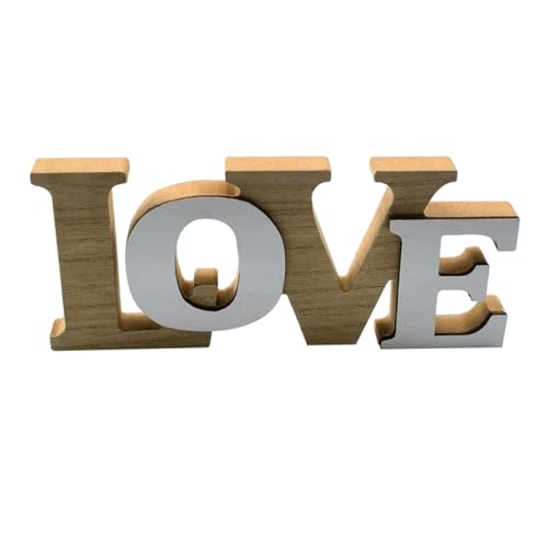HOLIDYOYO Adorno de Letras Love de Madera Base Estable para Decoración Romántica en Bodas y Eventos, Ligero y Portátil para Salón, Dormitorio y Oficina