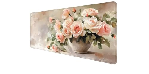 Tapis de souris XXL rose pastel grand confort pour embellir votre espace bureau