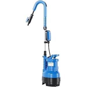 FOTING Regenwasserpumpe mit Kabel Schwimmerschalter: Tauchdruckpumpe mit integriertem Filter, Fördermenge 5.000 l/h, Förderhöhe 18 m, Regulierventil zur Einstellung der Wasserenge