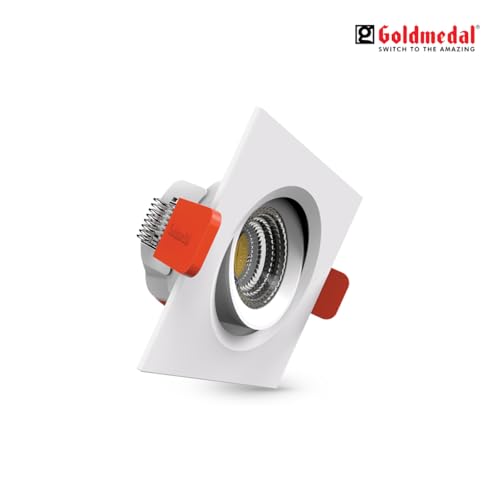 Image of Goldmedal G-Spin 6W LED Square Spot Light|Recessed Downlight for False Ceiling|Cut-Out: O2.75 Inches| for Home,Office,Indoor & Outdoor |High Lumen| Cool Daylight(6500K)