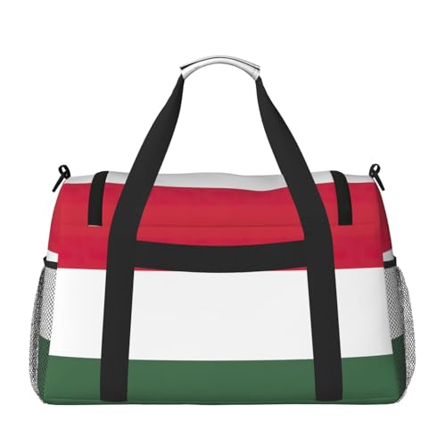 Flag Of Hungary Print Travel Duffle Bag For Men Women Sport Gym Handbag With Shoulder Strap For Travel2