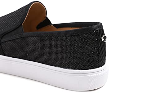 Image of FEVERSOLE Women's Fashion Shiny Soft Slip On Sneaker Sparkle Casual Comfort Loafers