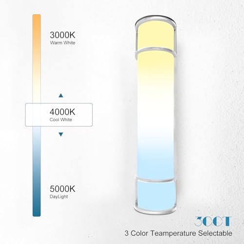 Image of Lightdot LED 25 Inch Flush Mount Vanity Lighting Fixture, 20W 2125LM 3000 /4000 /5000K 120V | 3CCT Dimmable Farmhouse Bathroom Light Bar, Waterproof Linear Wall Light Bar, Long Tube Bath Sconce-Silver