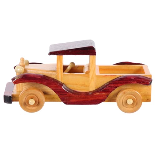 MUELODSIC 木製ヴィンテージカー模型 創造的な木工芸品 インテリアデスクトップ装飾 男の子の部屋にな寝室カー飾り