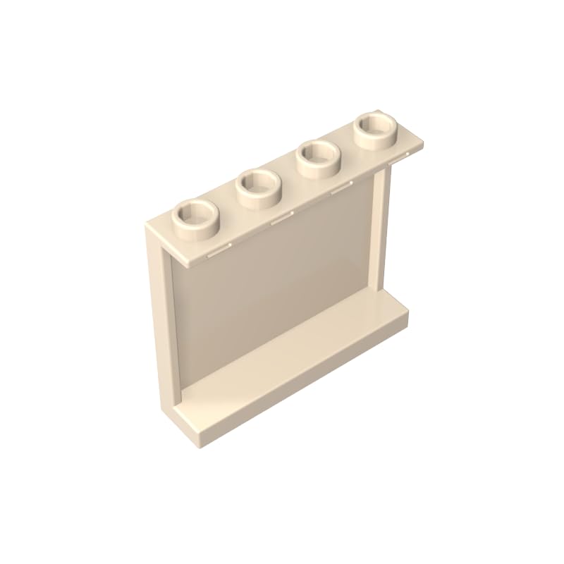 Gobricks 60581 Door Panel 1x4x3 [Side Supports/Hollow Studs] 50 Pieces GDS-751 Compatible with Lego Building Blocks Color:White (yellowish)