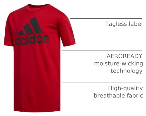 Image of adidas Boys Short Sleeve Aeroready Performance Logo Tee T-Shirt