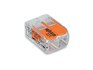 WAGO221 Series 2 Conductor AWG 12 Transparent Body Terminal Block with Levers - 50 Contacts