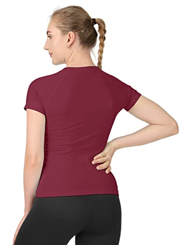 Image of MathCat Seamless Workout Tops for Women Short Sleeve Yoga Running Shirts,Breathable Athletic Compression Shirt Women XS-XL