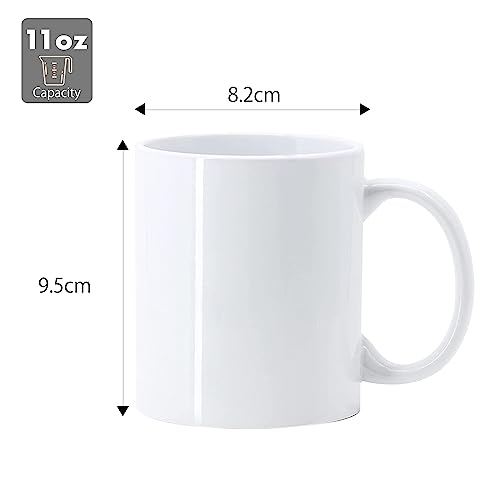 shine planet 24 x Sublimation Mugs Blank 11oz White Sublimation Coffee Mugs Large Handle Sublimation Cups with Gift Boxes
