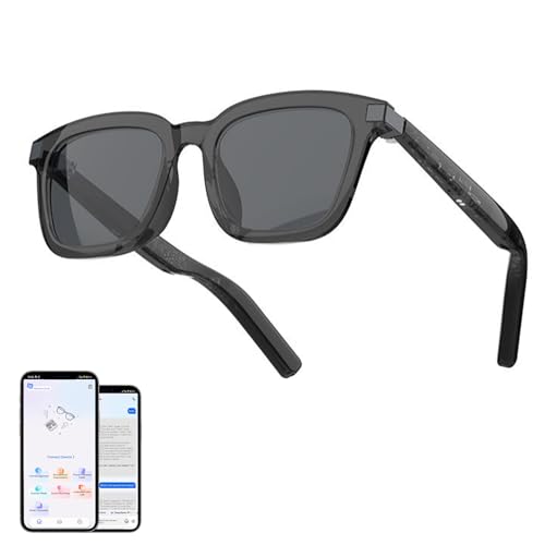 AI Smart Glasses, AI Real Time Translation Glasses with 169 Language & Accents, Auto On/Off by Wearing Sensor, Wide Face, Bluetooth Audio Glasses for Men Women, Travel Meeting Trade Business