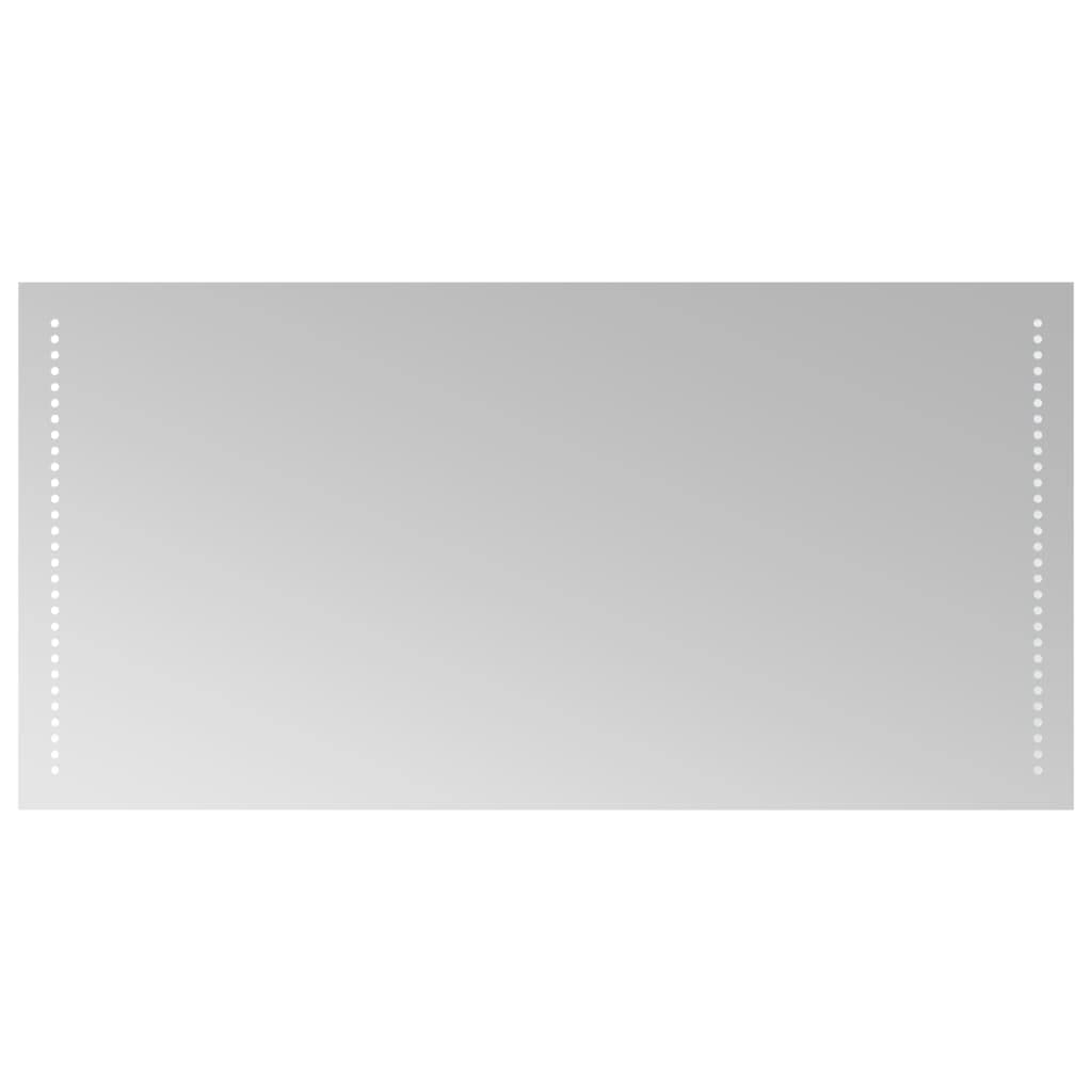 KGHFDVB IP65 Waterproof LED Bathroom Mirror 50x100 cm with USB Interface, Vanity Mirror with Hooks for Easy Vertical or Horizontal Wall Installation