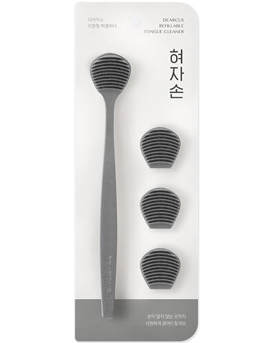 DEARCUS Tongue Scraper 3 Replaceable Heads for Up to 9