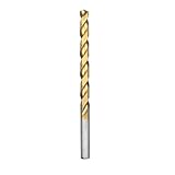 BOSCH TI2145 1-Piece 9/32 in. x 4-1/4 in. Titanium Nitride Coated Metal Drill Bit with Straight Shank for Applications in Heavy-Gauge Carbon Steels, Light Gauge Metal, Hardwood