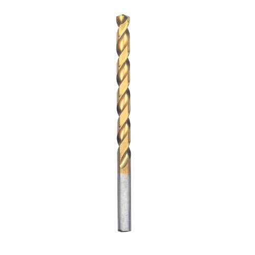 BOSCH TI2145 1-Piece 9/32 in. x 4-1/4 in. Titanium Nitride Coated Metal Drill Bit with Straight Shank for Applications in Heavy-Gauge Carbon Steels, Light Gauge Metal, Hardwood