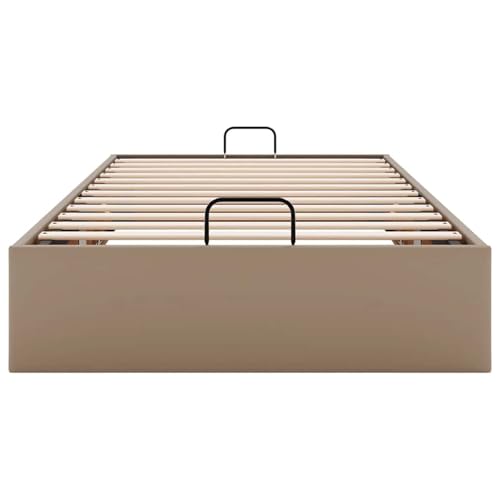 Fasba Ottoman-Bett ohne Matratze Cappuccino-Braun 90x190cm Kunstleder, Polsterbett Doppelbett Stilvolles Funktionsbett mit hydraulischem Stauraum3310778 – Bild 8