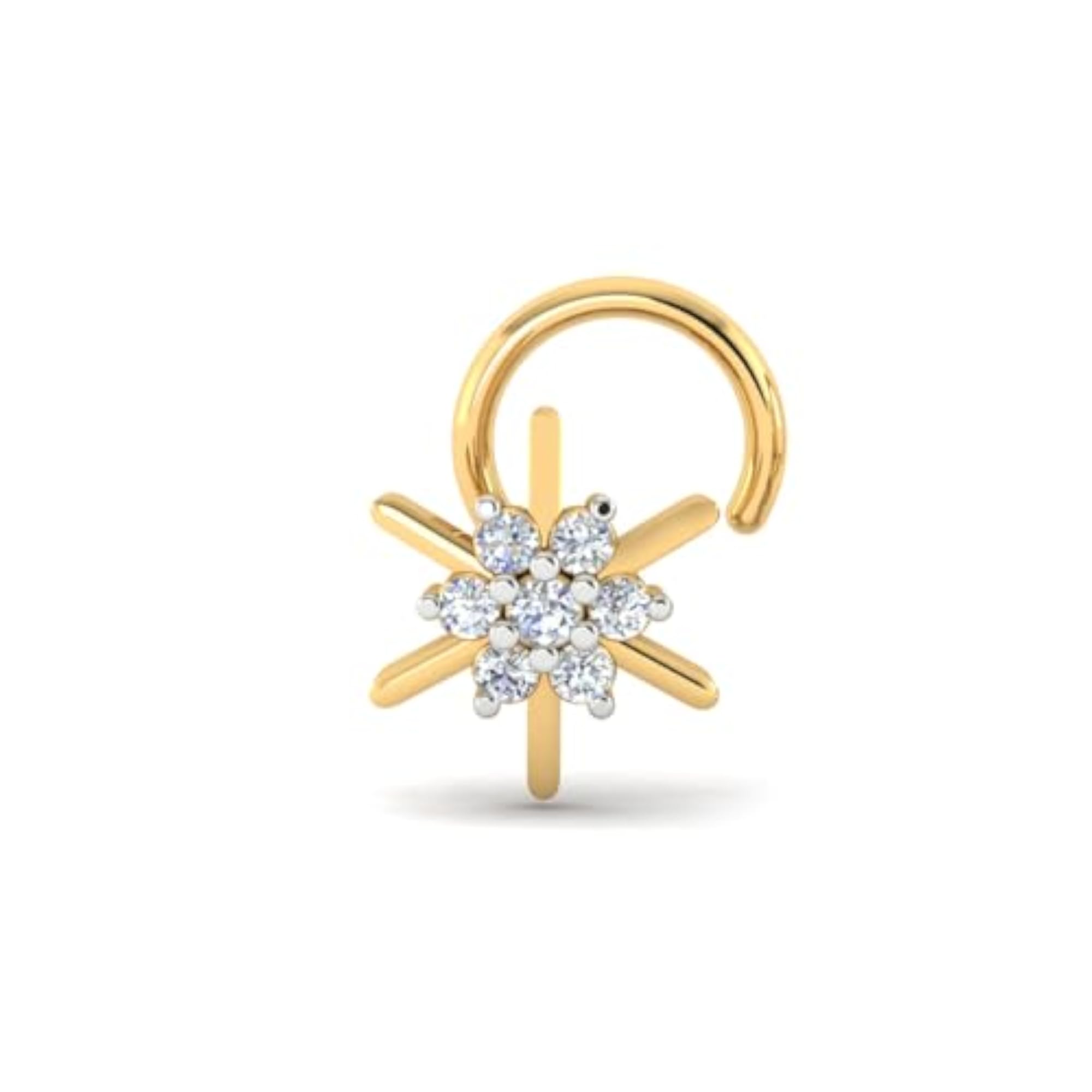 Women's 925 Sterling Silver 18K Gold Plated Nose Pin