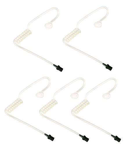 Commountain5 Pack Replacement Clear Acoustic Tube for Two Way Radio Earpiece and Headset, Surgical Grade UV Resistant Clear Tube, Replacement Coil Tube