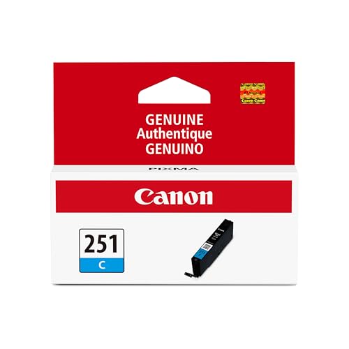 Canon CLI-251 Genuine Cyan Ink Tank, Compatible with MG6320, IP7220 & MG5420, MX922, MG5520, MG6420, MG7120, iX6820, iP8720, MG7520, MG6620, and MG5620 Printers - image 1