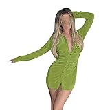 Vestido Estampado Sexy De Moda con Cuello En V De Manga Larga para Mujer