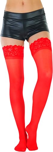 Image of ToBeInStyle Women's Wide Floral Lace Fishnet Thigh Hi Stockings