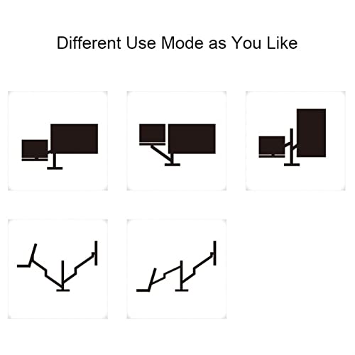 Support d'écran réglable double bras articulé moniteur 32 pouces et support pc portable aluminium - 6