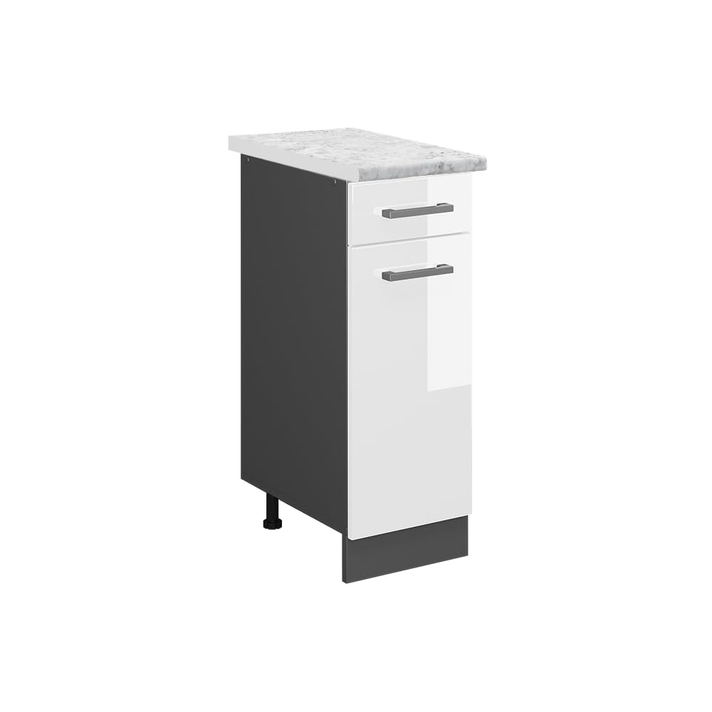 Vicco Kitchen base cabinet Raul, White High Gloss, 30 cm — image 1