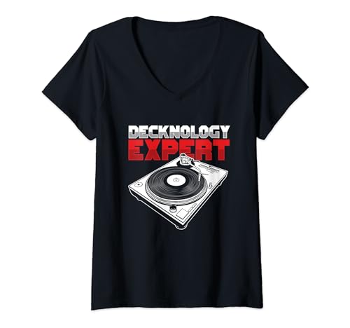 Decknology Expert | Vinilo Ecualizador Beats | Deejay DJ Camiseta Cuello V