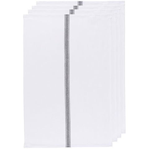 Now Designs Dish Towel Set of Four, Brooklyn Stripe Black Cover