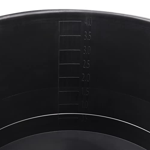 Cubo de 4 l negro de plástico resistente para industria y comida para perros 7