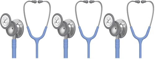 Image of 3M Littmann Classic III Monitoring Stethoscope, 5630, More Than 2X as Loud, Weighs Less, Stainless Steel Chestpiece, 27 inch Ceil Blue Tube (Pack of 3)