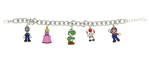 Super Mario Bros Yoshi Luigi Mario Princess Peach Toad Jewelry Charm Chain Link Bracelet For Women2