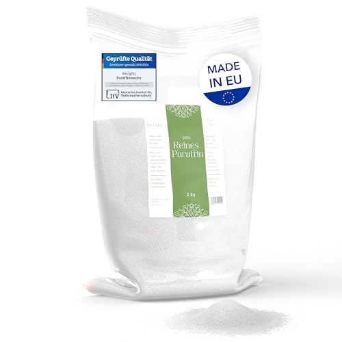 BwLights - Hochwertiges Paraffinwachs verschiedene Größen (2kg) in Weiß | Wachsgranulat zum Schmelzen & Herstellen deiner eigenen Kerze | 100% Paraffin