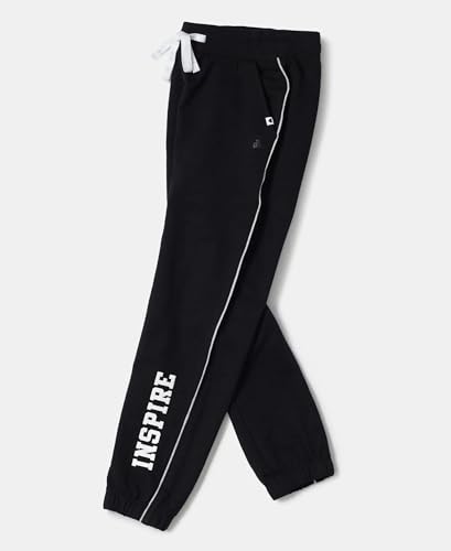 Image of Jockey AG68 Girls Super Combed Cotton French Terry Graphic Printed Relaxed Fit Joggers