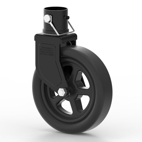 TOWKING 2000lbs 8' Trailer Jack Swivel Caster Replacement with Upgraded Spoked Wheel and Pin, Black