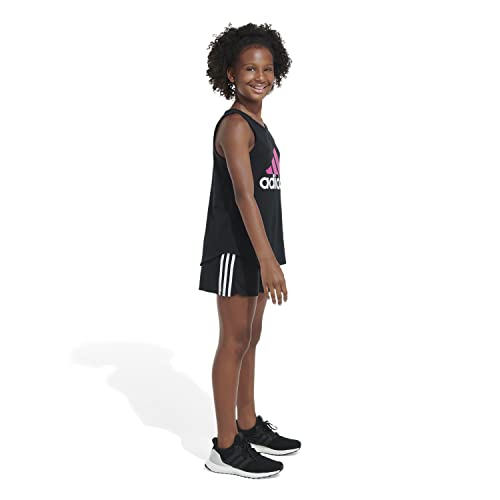 Image of adidas Girls Sleeveless Curved Hem Tank Top