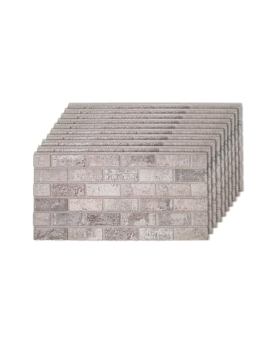 IZODEKOR 3D Brick Effect Wall Panels - Faux Brick Paneling for Living Room, Kitchen, Bathroom and More | Beige Dream - Pack of 10 Covers 53 sq ft