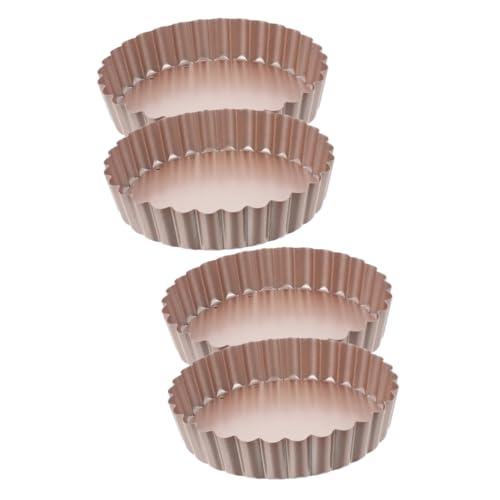 Healifty 4pcs Non-stick Tart Pans with Removable Bottom for Baking Quiche Cakes and Pies Baking Mold for Home Restaurant and Kitchen Use