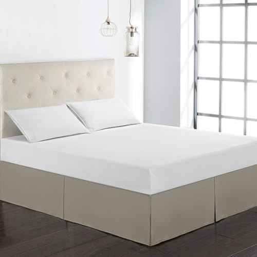 Falda de Cama elástica King en gris claro con volantes estilo hotel 5