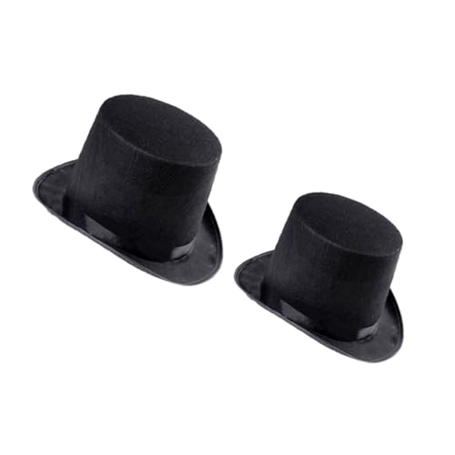 GALPADA Black Party Performance Tophat Felt Hats 2 Pack for Adults Boys and Girls Costume Party Hat Festive Holiday Decorations