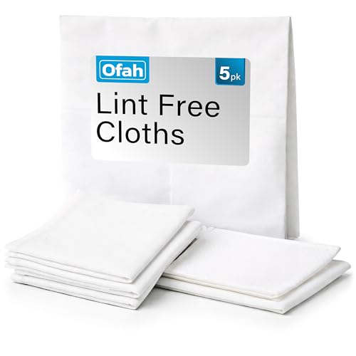 Ofah Lint Free Cleaning Cloths 5 Pack Streak Free Non Scratch Soft Cloth For Glass Screens Wood Finishing Oiling Polishing And Everyday Household Cleaning Use